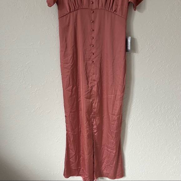 NWT BTFL-LIFE 1940s Satin Dress Terra Cotta Pink S - Picture 8 of 16